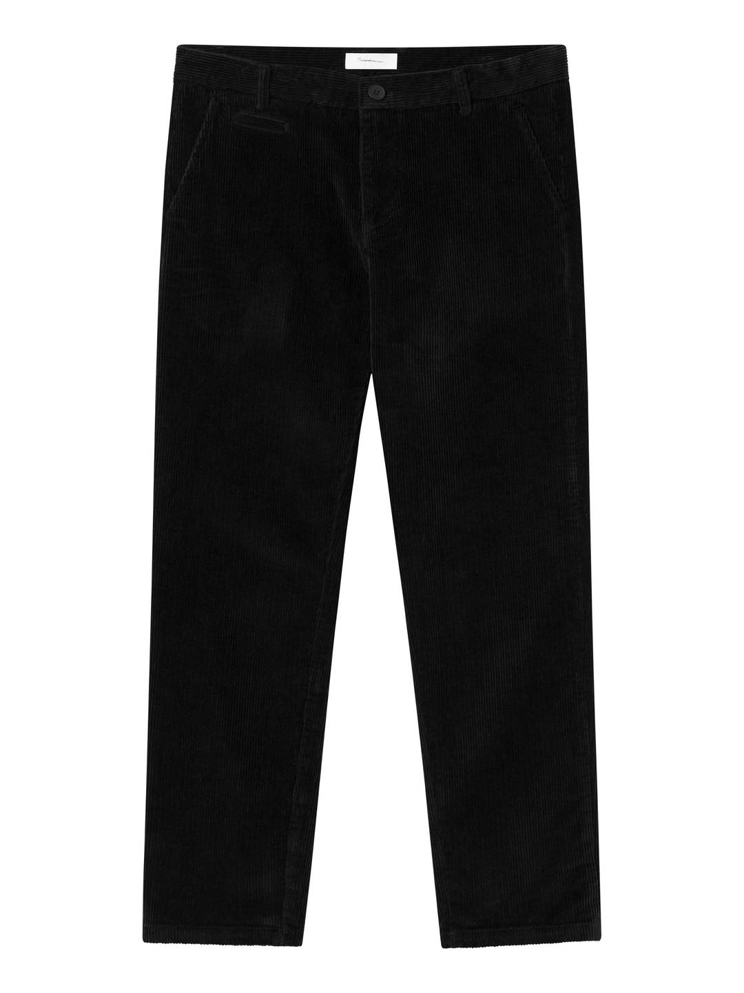 Hose CHUCK regular 8-wales corduroy chino black jet von KnowledgeCotton Apparel