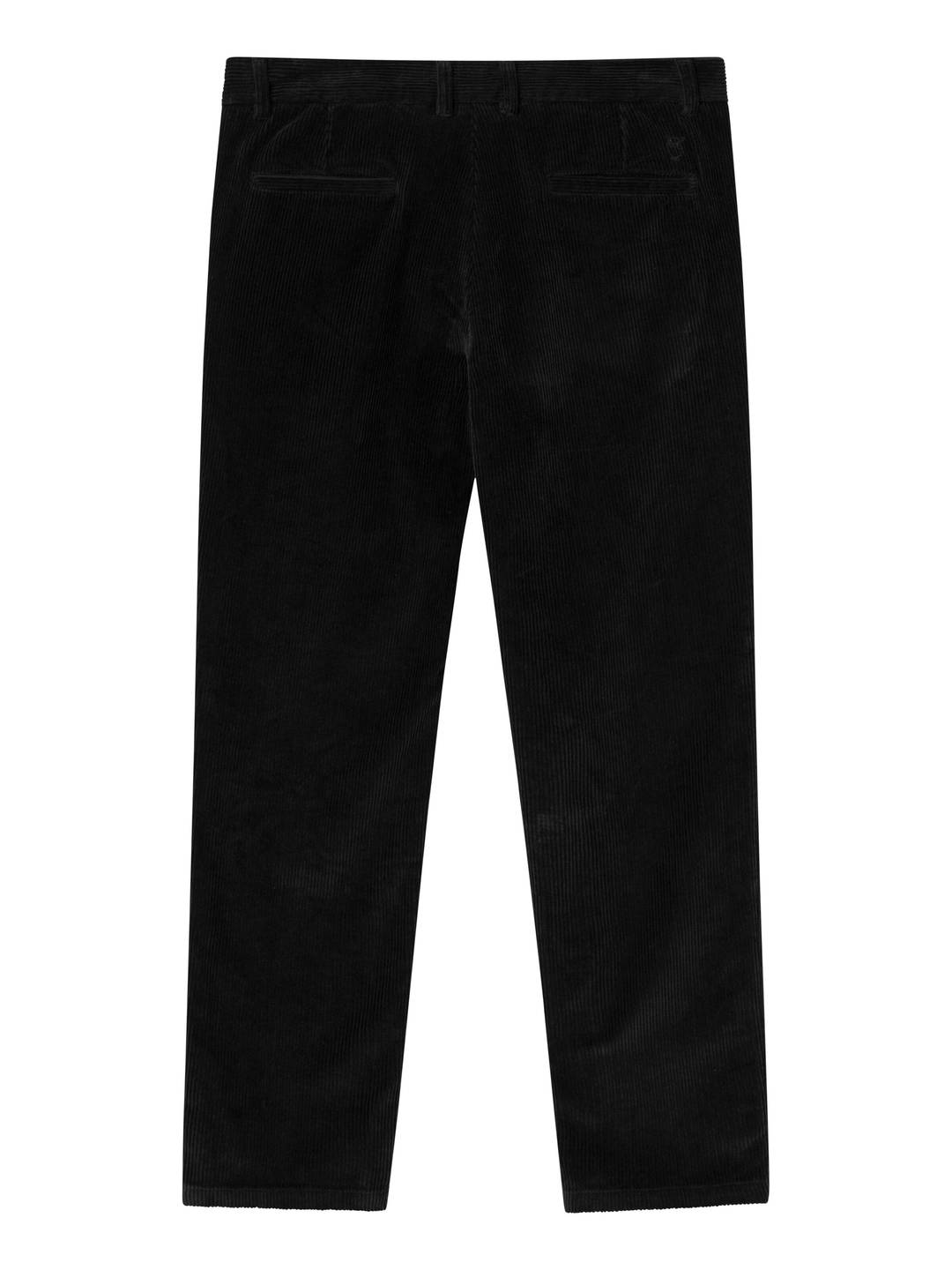 Hose CHUCK regular 8-wales corduroy chino black jet von KnowledgeCotton Apparel