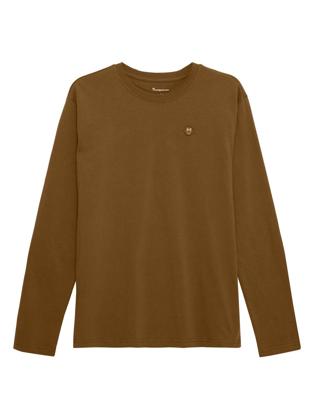 Longsleeve VIGGO badge dark olive von KnowledgeCotton Apparel