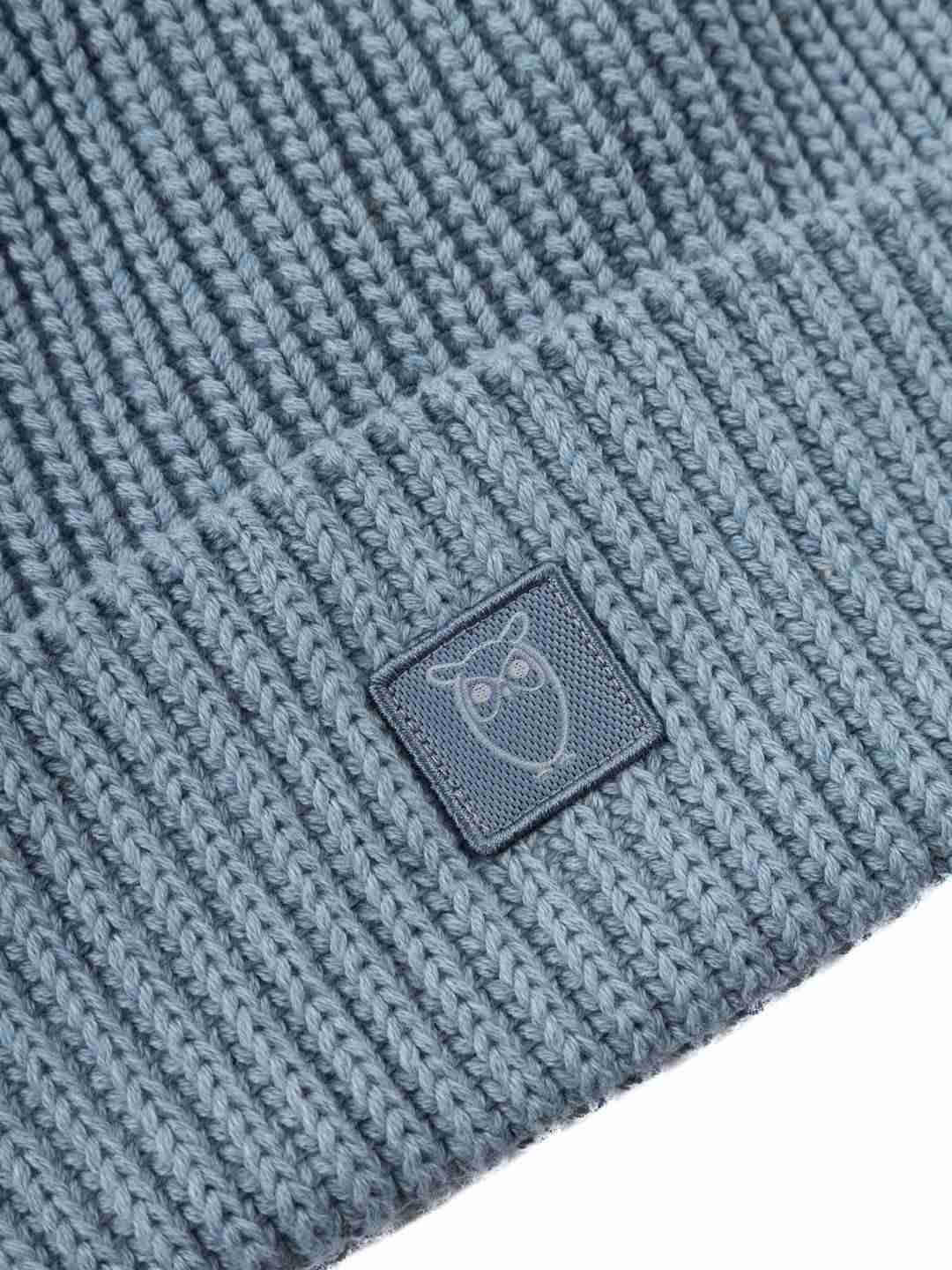 Mütze Rib hat dusty blue melange von KnowledgeCotton Apparel