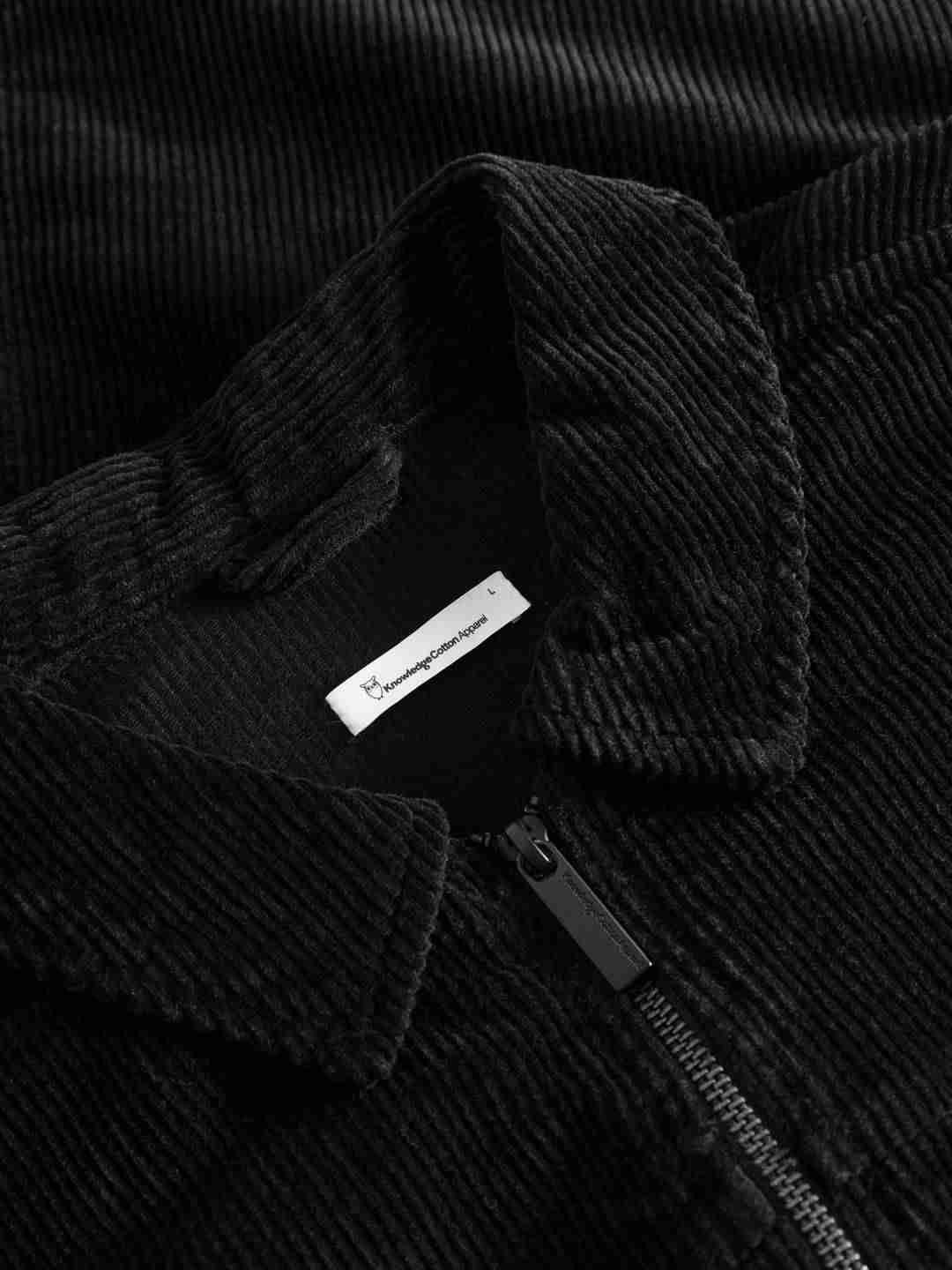 Overshirt Classic 8-wales cotton corduroy black jet von KnowledgeCotton Apparel