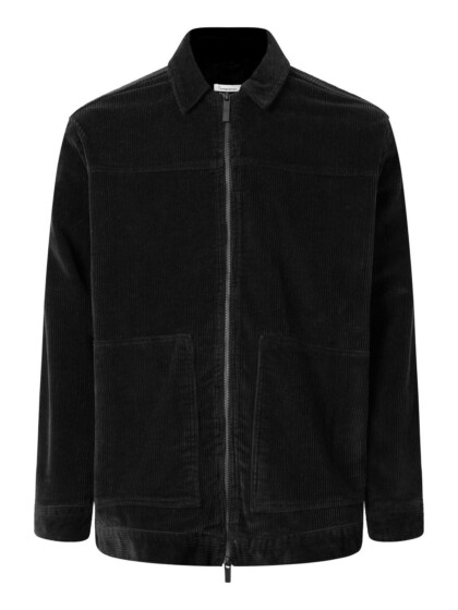 Overshirt Classic 8-wales cotton corduroy black jet von KnowledgeCotton Apparel