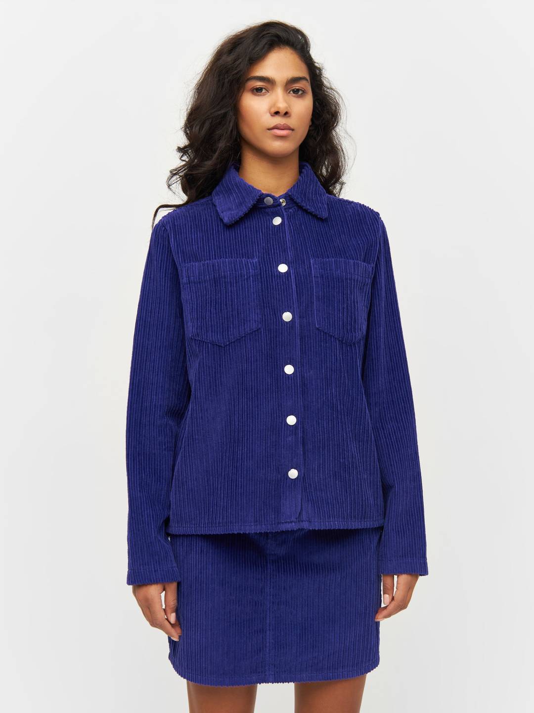 Overshirt Corduroy Irregular deep purple von KnowledgeCotton Apparel