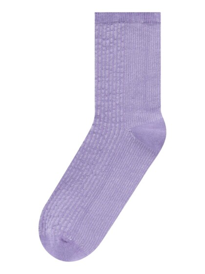 Socken Rip 2-Pack Colorblock Lurex deep purple von KnowledgeCotton Apparel