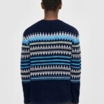 Strickpullover pattern crew neck blue stripe von KnowledgeCotton Apparel