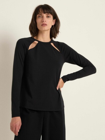 Raglanshirt mit Cut-Out black von Lanius