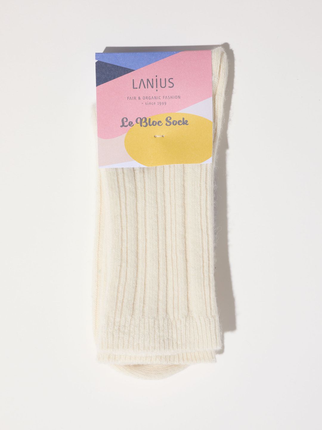 Rippenstrick-Socken off white von Lanius