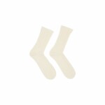 Rippenstrick-Socken off white von Lanius