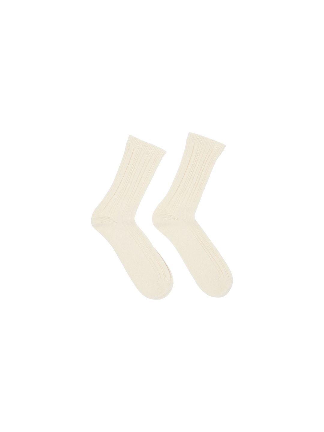 Rippenstrick-Socken off white von Lanius