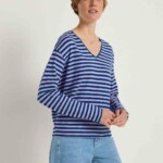 Shirt mit-V-Ausschnitt poseidon / purple rose von Lanius