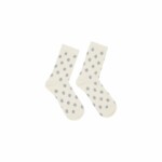 Socken mit Punkten off white/ grey melange von Lanius