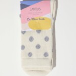 Socken mit Punkten off white/ grey melange von Lanius