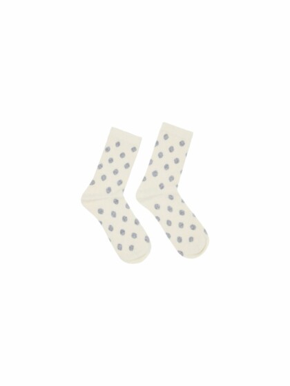 Socken mit Punkten off white/ grey melange von Lanius