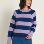 Streifenpullover poseidon/ purple rose von Lanius