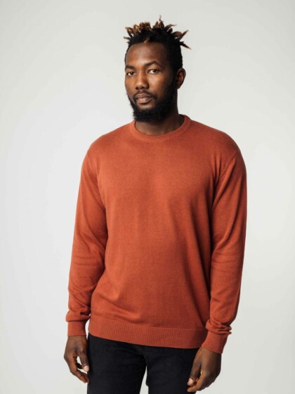 Pullover Feinstrick Himal mahagoni melange von Melawear