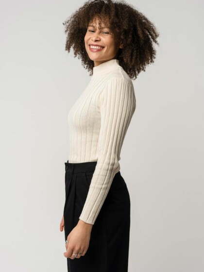 Strickpullover Mit Mockneck Amba cream von Melawear
