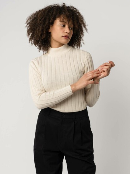 Strickpullover Mit Mockneck Amba cream von Melawear