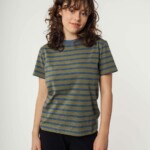 T-Shirt Khira Stripes grün gestreift von Melawear