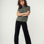 T-Shirt Khira Stripes grün gestreift von Melawear