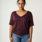 T-Shirt V-Neck Lali rosine von Melawear