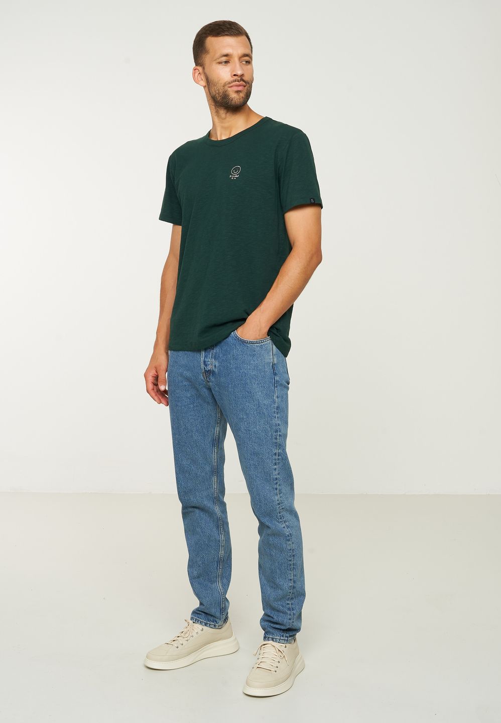 T-Shirt Bay New Smiley dark green von