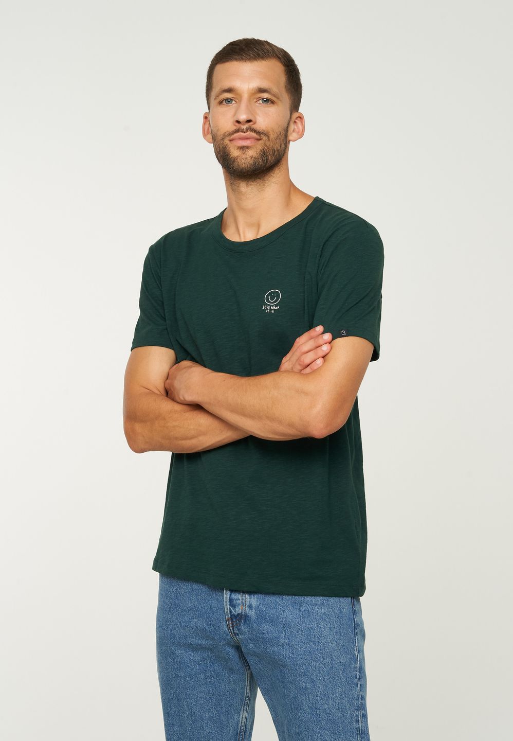 T-Shirt Bay New Smiley dark green von