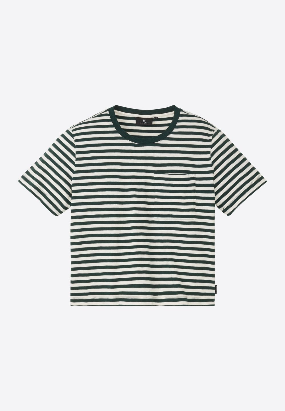 T-Shirt Waterlily Stripes dark green von