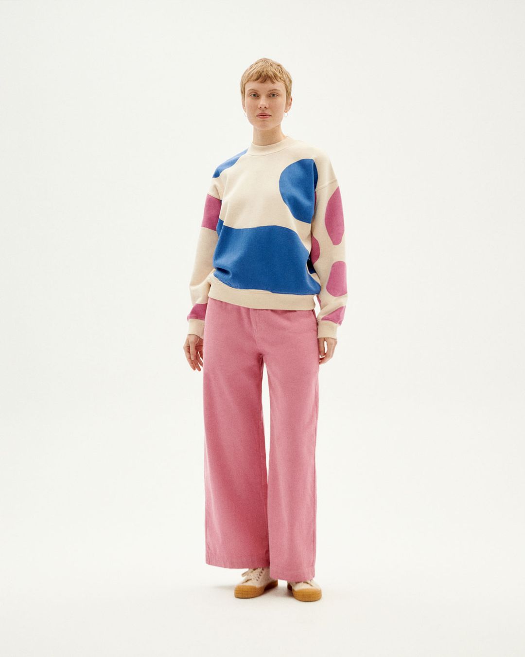 Sweatshirt Contrast Wanda ivory von Thinking MU