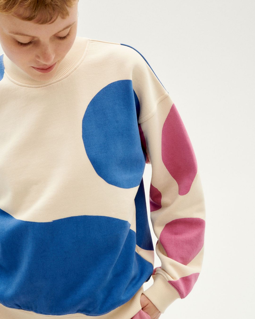 Sweatshirt Contrast Wanda ivory von Thinking MU