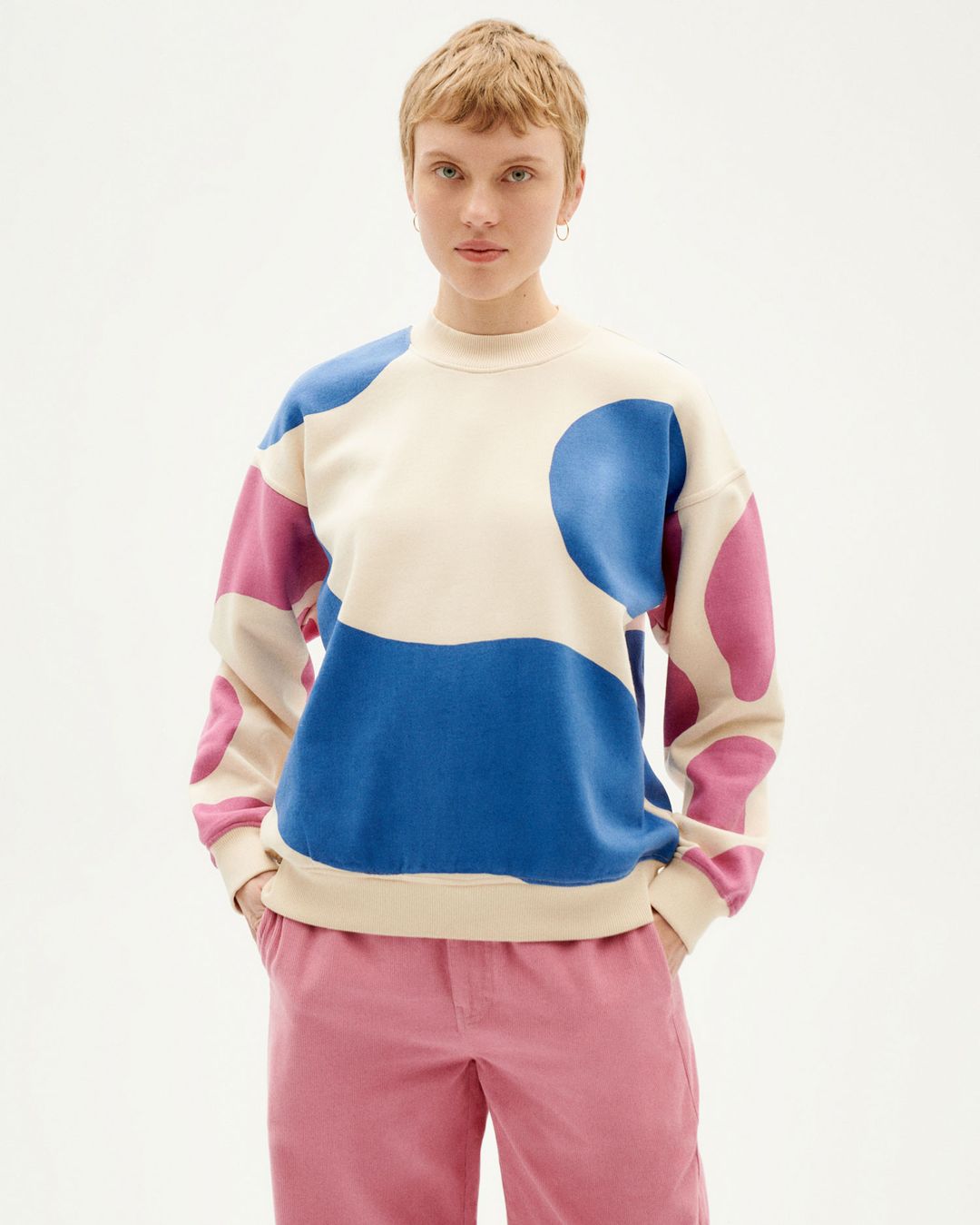 Sweatshirt Contrast Wanda ivory von Thinking MU
