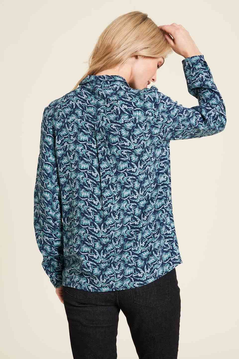 Bluse EcoVero™ langarm butterfly von Tranquillo