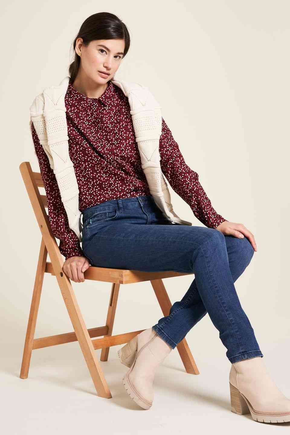 Bluse EcoVero™ langarm ditsy von Tranquillo