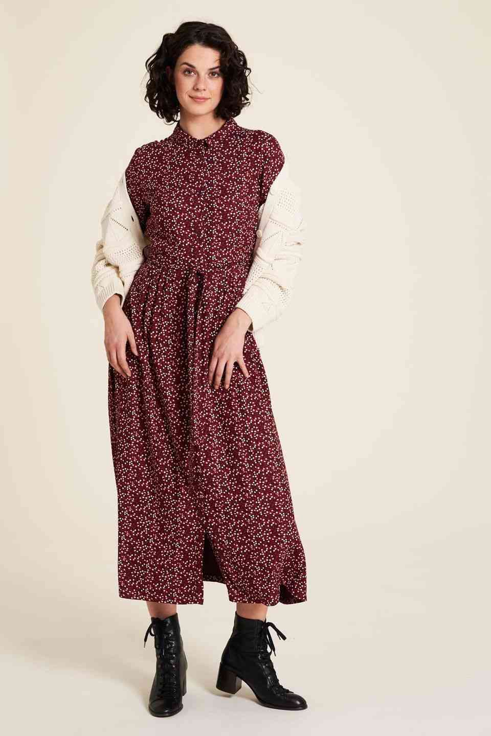 EcoVero™ Kleid langarm ditsy von Tranquillo