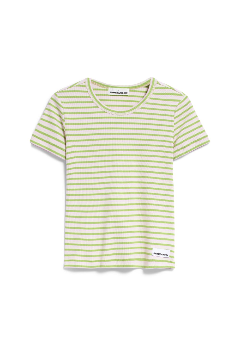 T-shirt Kardaa Stripes super lime-pink light von Armedangels