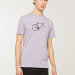 T-Shirt Agave Bike Letters grey lilac von recolution