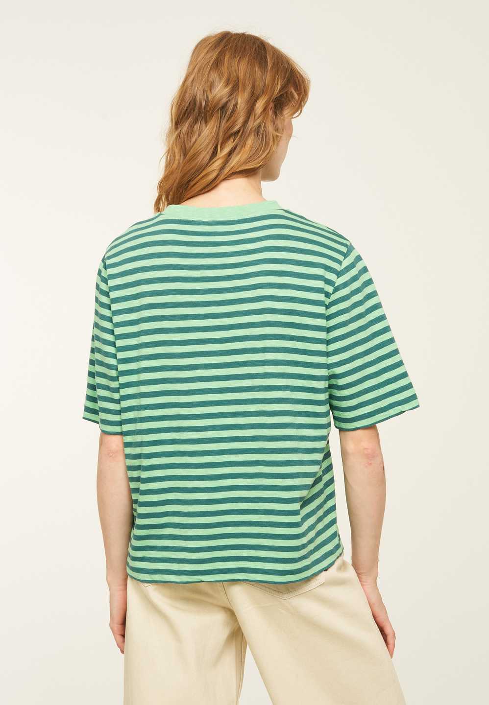 T-Shirt Azolla Stripes sage green von recolution