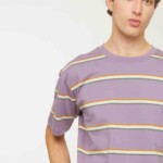 T-Shirt Rowan Stripes grey lilac von recolution