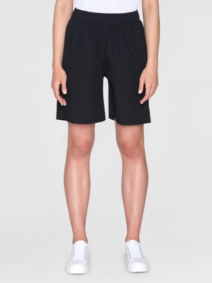 Bermuda Shorts Posey Wide Midrise Poplin black jet von KnowledgeCotton Apparel