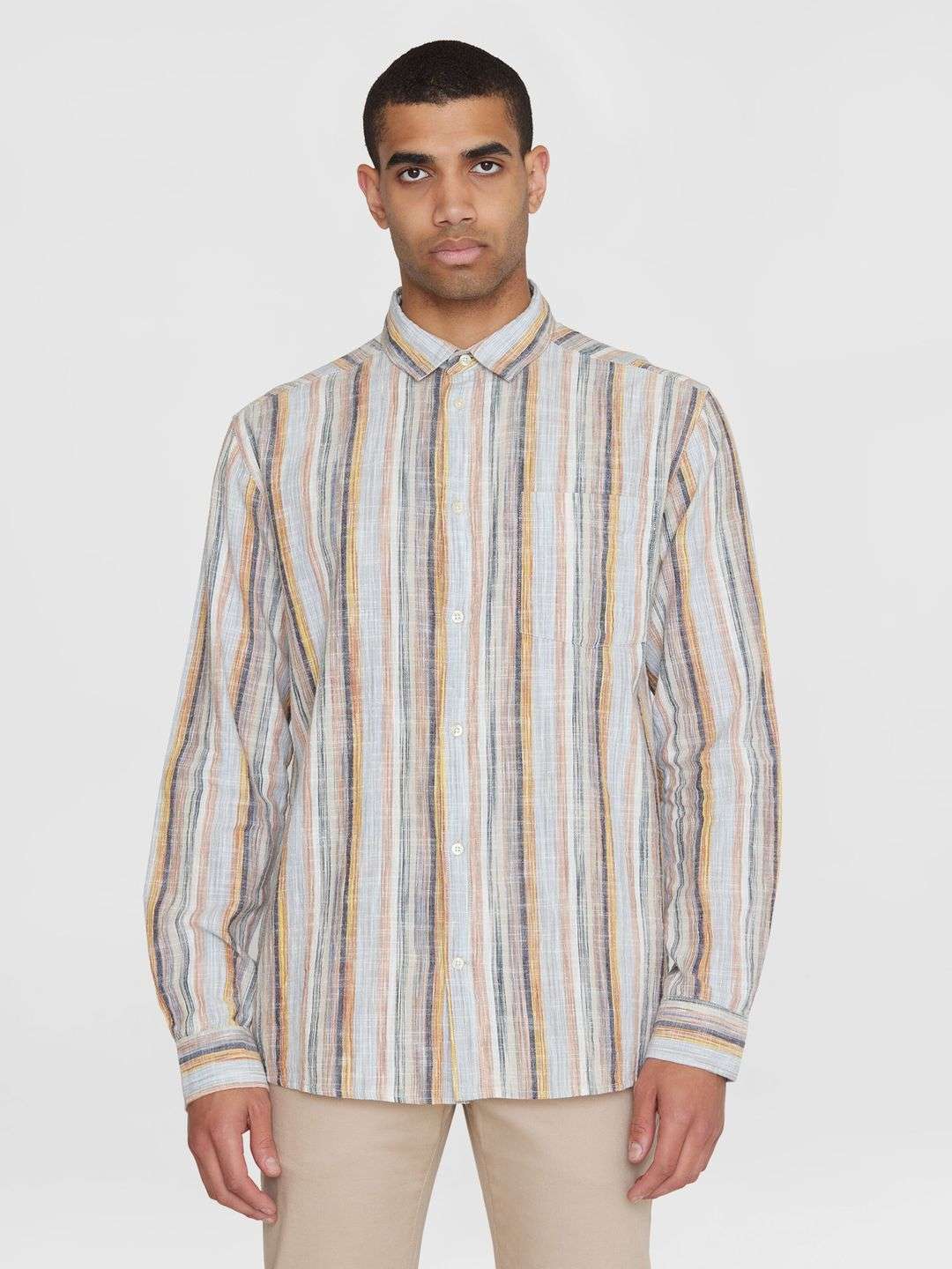 Hemd Loose Fit Multicolored Striped Leinen multi color stripe von KnowledgeCotton Apparel