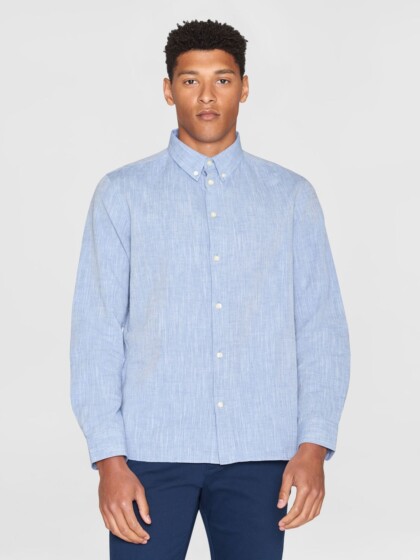 Hemd Regular Fit Leinen moonlight blue von KnowledgeCotton Apparel