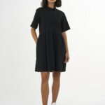 Kleid Seersucker black jet von KnowledgeCotton Apparel