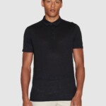 Polo Regular Leinen black jet von KnowledgeCotton Apparel