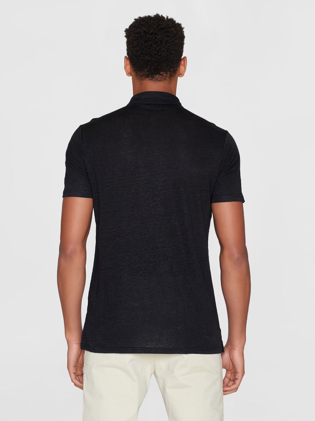 Polo Regular Leinen black jet von KnowledgeCotton Apparel