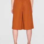 Shorts Eve Culotte Highrise Extra Wide leather brown von KnowledgeCotton Apparel