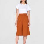 Shorts Eve Culotte Highrise Extra Wide leather brown von KnowledgeCotton Apparel