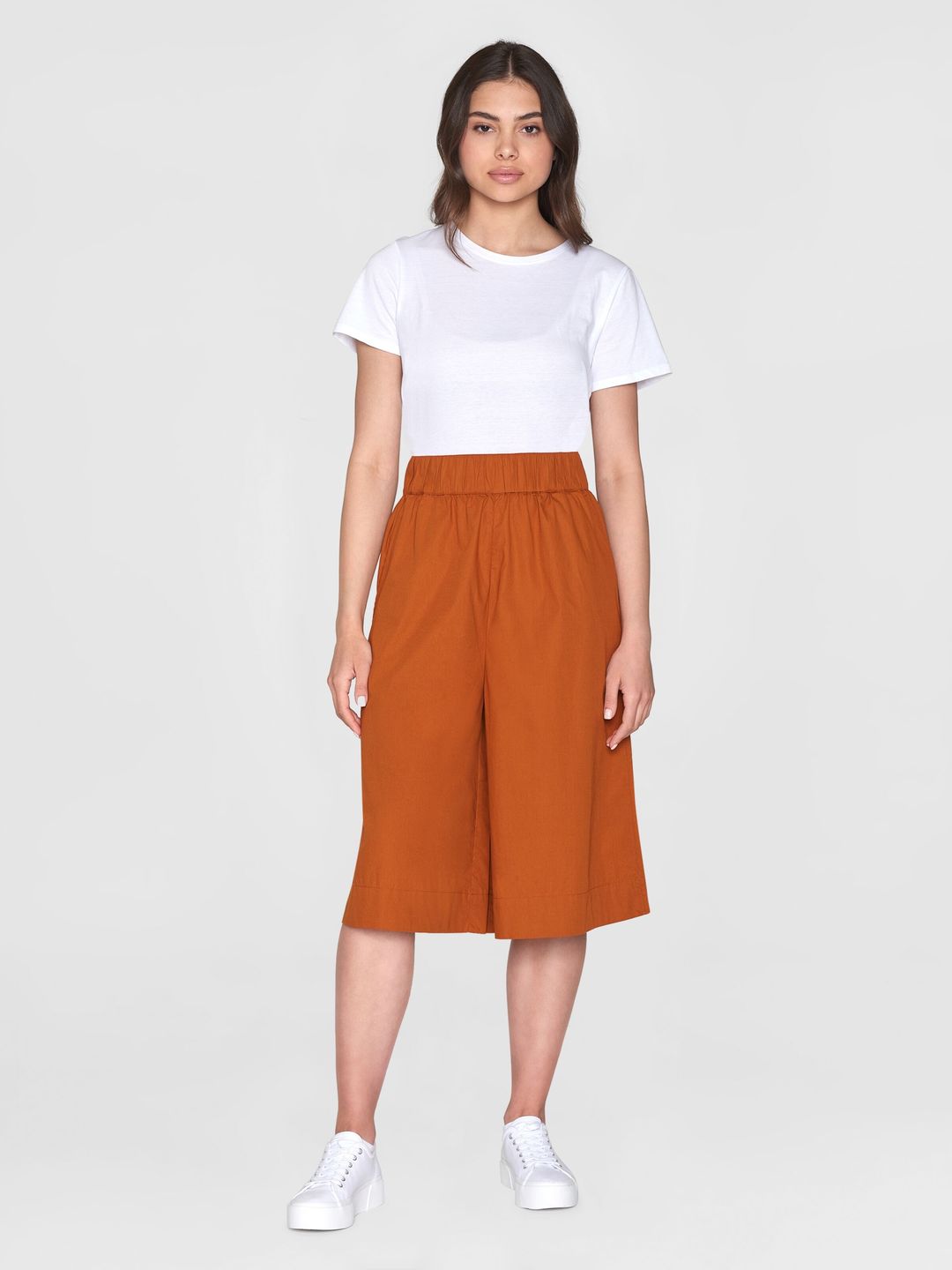 Shorts Eve Culotte Highrise Extra Wide leather brown von KnowledgeCotton Apparel