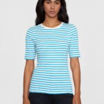 T-Shirt Striped Rib blue stripe von KnowledgeCotton Apparel