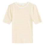 T-Shirt Striped Rib yellow stripe von KnowledgeCotton Apparel