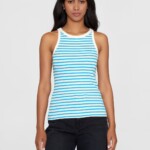 Top Striped Racer Rib blue stripe von KnowledgeCotton Apparel