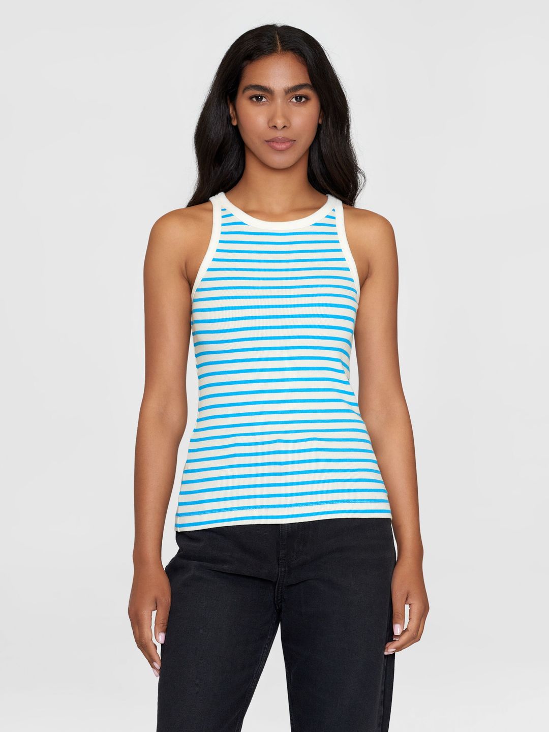 Top Striped Racer Rib blue stripe von KnowledgeCotton Apparel